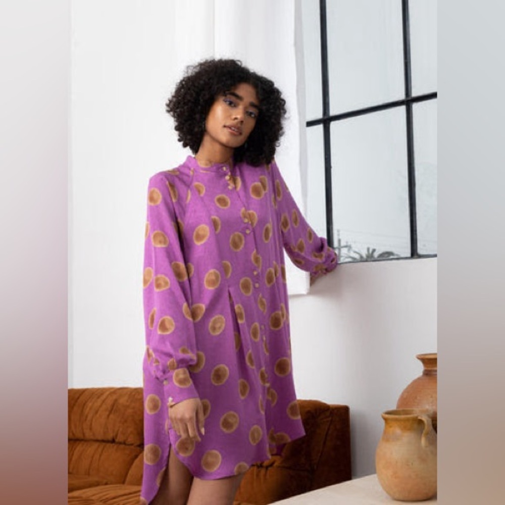 Seek Collective Sonia dress - Orchid polka dot